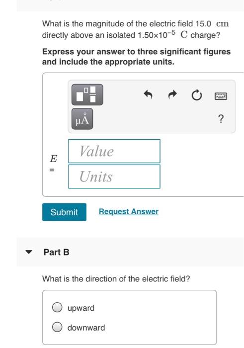 Solved What is the magnitude of the electric field 15.0 cm | Chegg.com