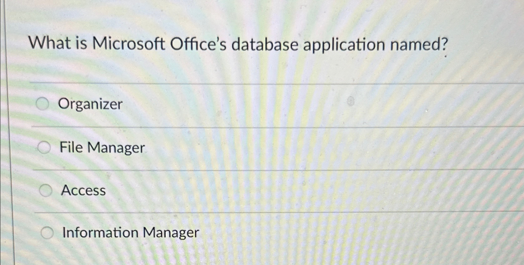 what is microsoft office database application named