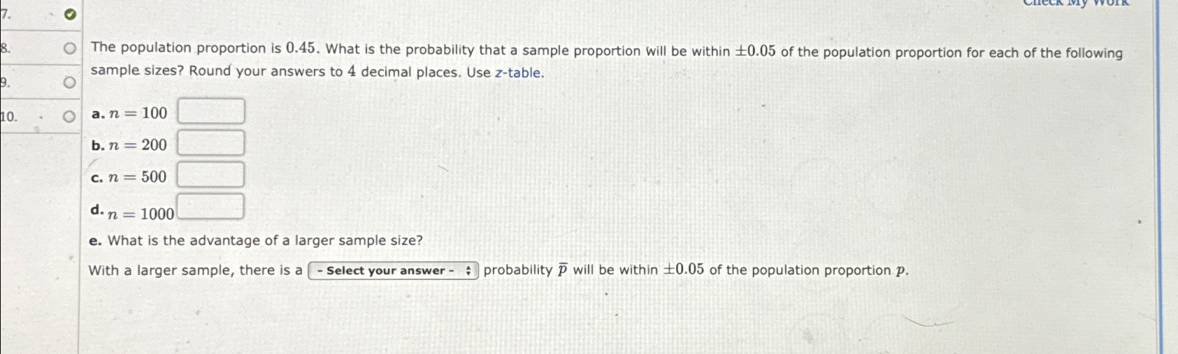 Solved The population proportion is 0.45 . ﻿What is the | Chegg.com