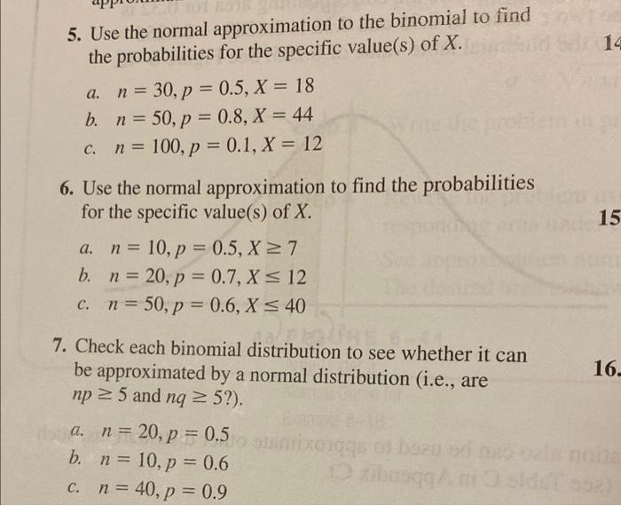 Solved BOIB 5. Use the normal approximation to the binomial | Chegg.com