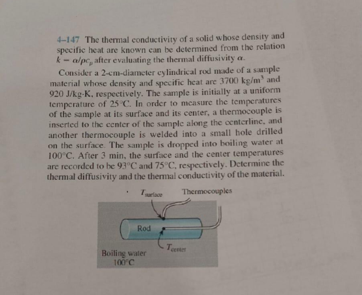 Solved 4-147 ﻿The thermal conductivity of a solid whose | Chegg.com