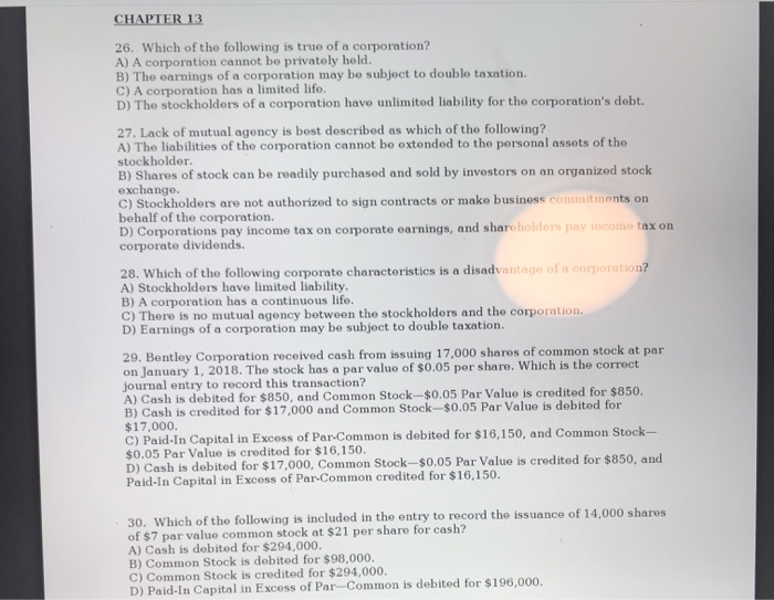 Solved CHAPTER 13 26. Which of the following is true of a | Chegg.com - Which Of The Following Is True Of An Llc