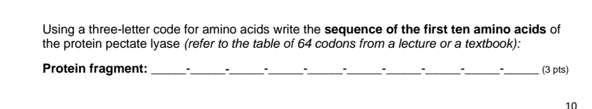 Solved Using a three-letter code for amino acids write the | Chegg.com
