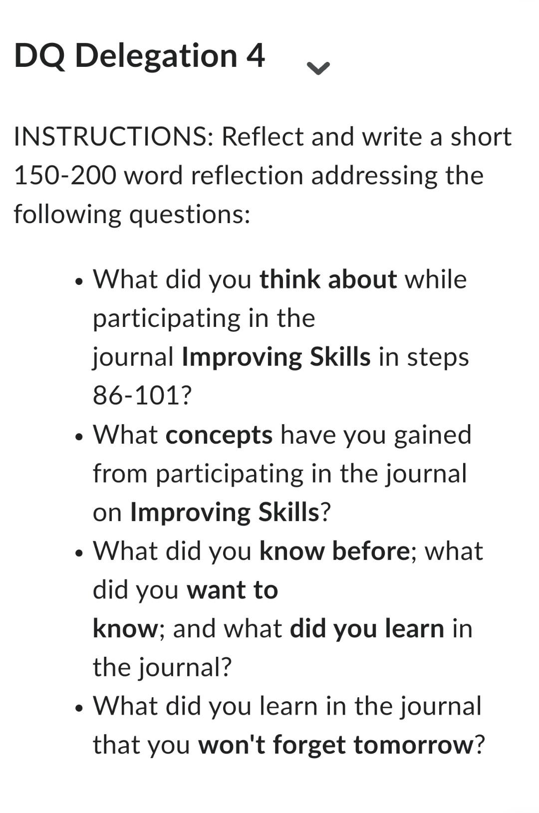 Solved NSTRUCTIONS: Reflect and write a short 150-200 word | Chegg.com