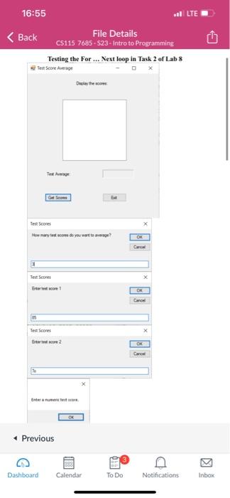 Solved Task 2: Use the For ...Next Loop. You are required to | Chegg.com