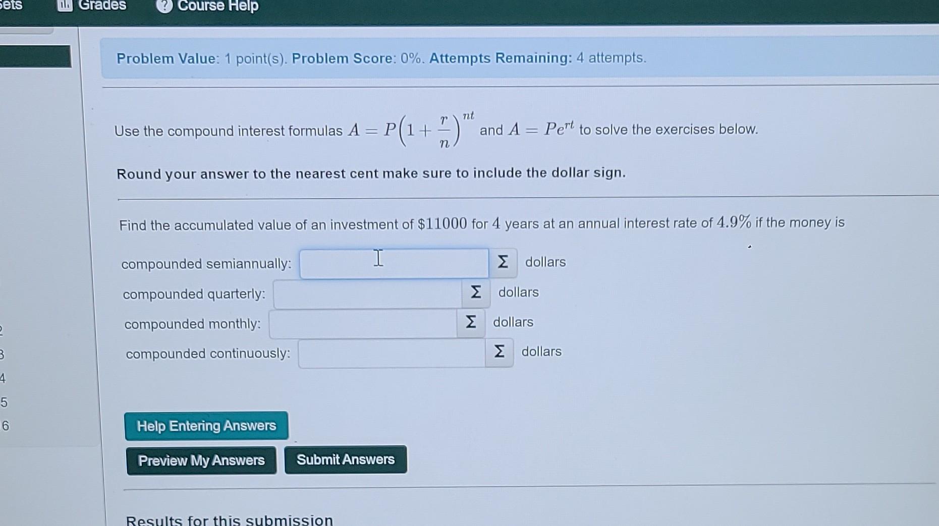 Solved ets il Grades Course Help Problem Value: 1 point(s). | Chegg.com
