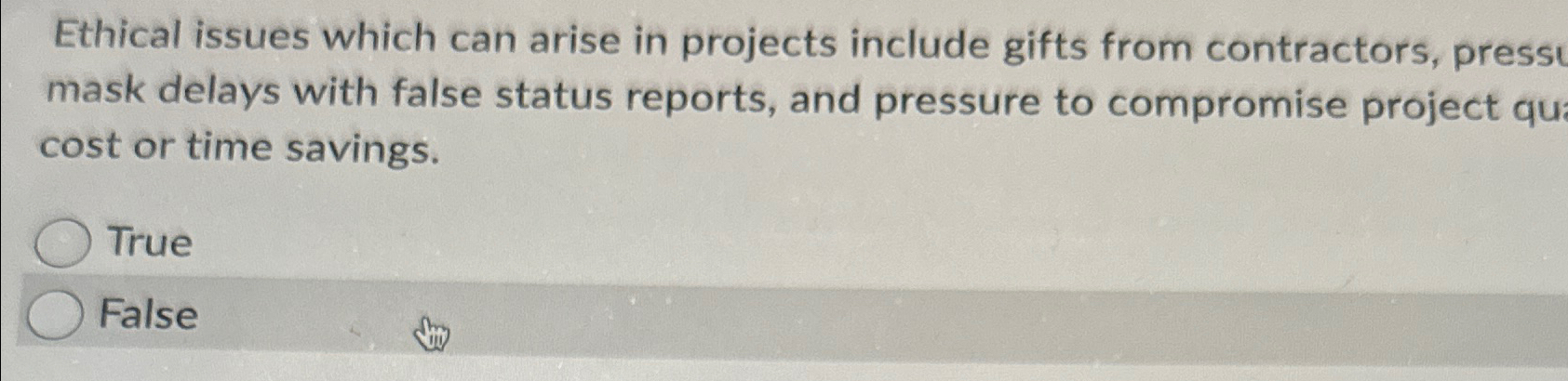 Solved Ethical issues which can arise in projects include | Chegg.com