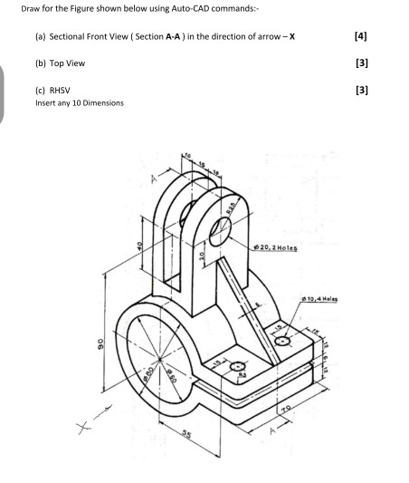 Solved Draw for the Figure shown below using Auto-CAD | Chegg.com