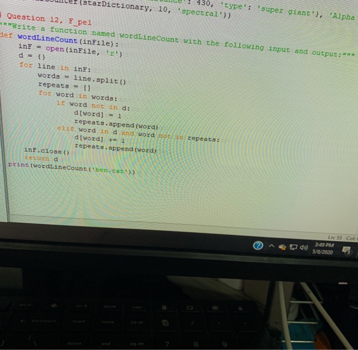 Solved Question 12 (20 points) Write a function named | Chegg.com