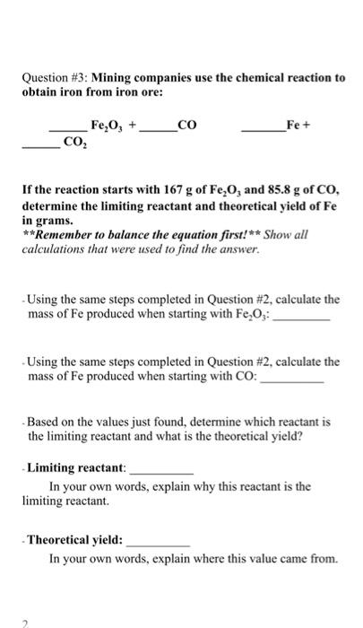 Solved Question #3: Mining companies use the chemical | Chegg.com