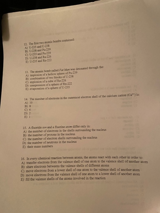 Solved General Chemistry 1 CHEM 111 1. Atoms react with each | Chegg.com