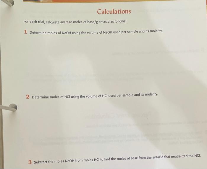 Solved Data Table Trial 1 Trial 2 Mass of antacid (8) Trial | Chegg.com