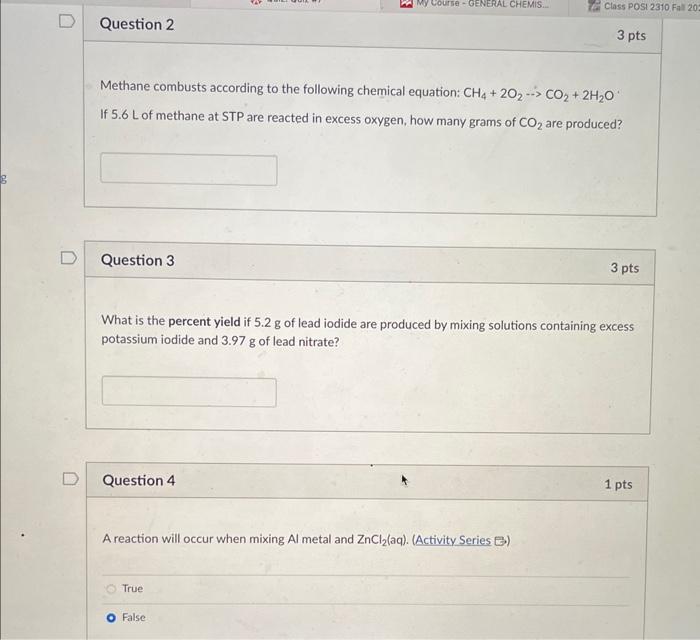 Solved Methane combusts according to the following chemical