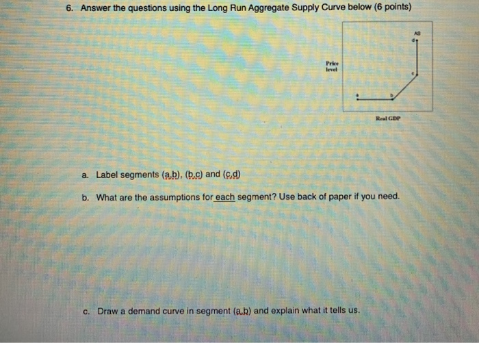 Solved 6. Answer the questions using the Long Run Aggregate | Chegg.com