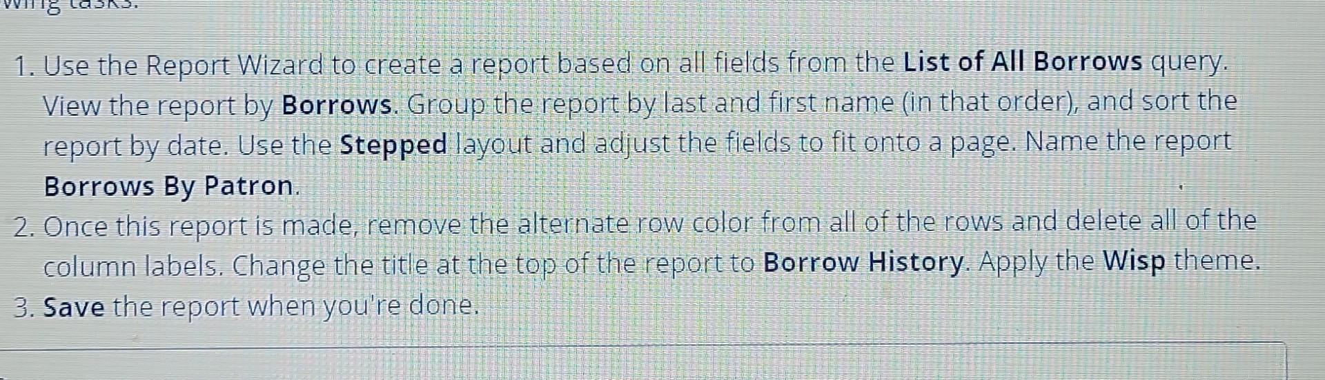 Solved 1. Use the Report Wizard to create a report based on | Chegg.com