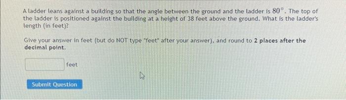 Solved A Ladder Leans Against A Building So That The Angle | Chegg.com