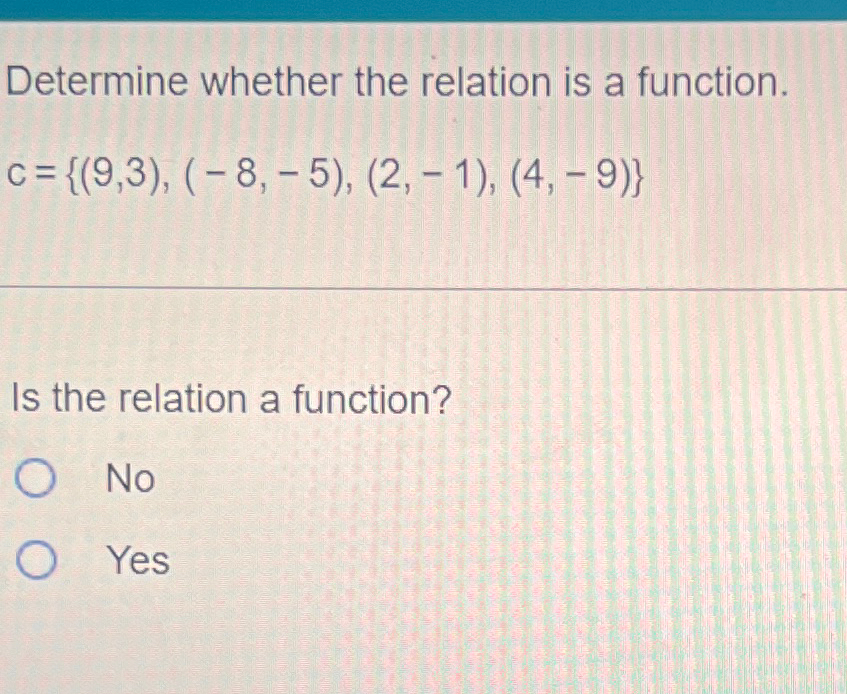 is this relation a function 3 7 4 8 5 9