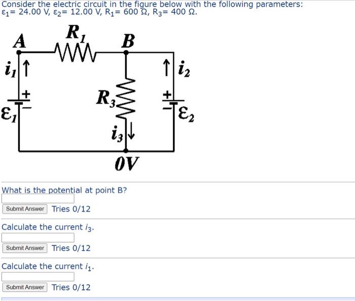Solved Consider the electric circuit in the figure below | Chegg.com