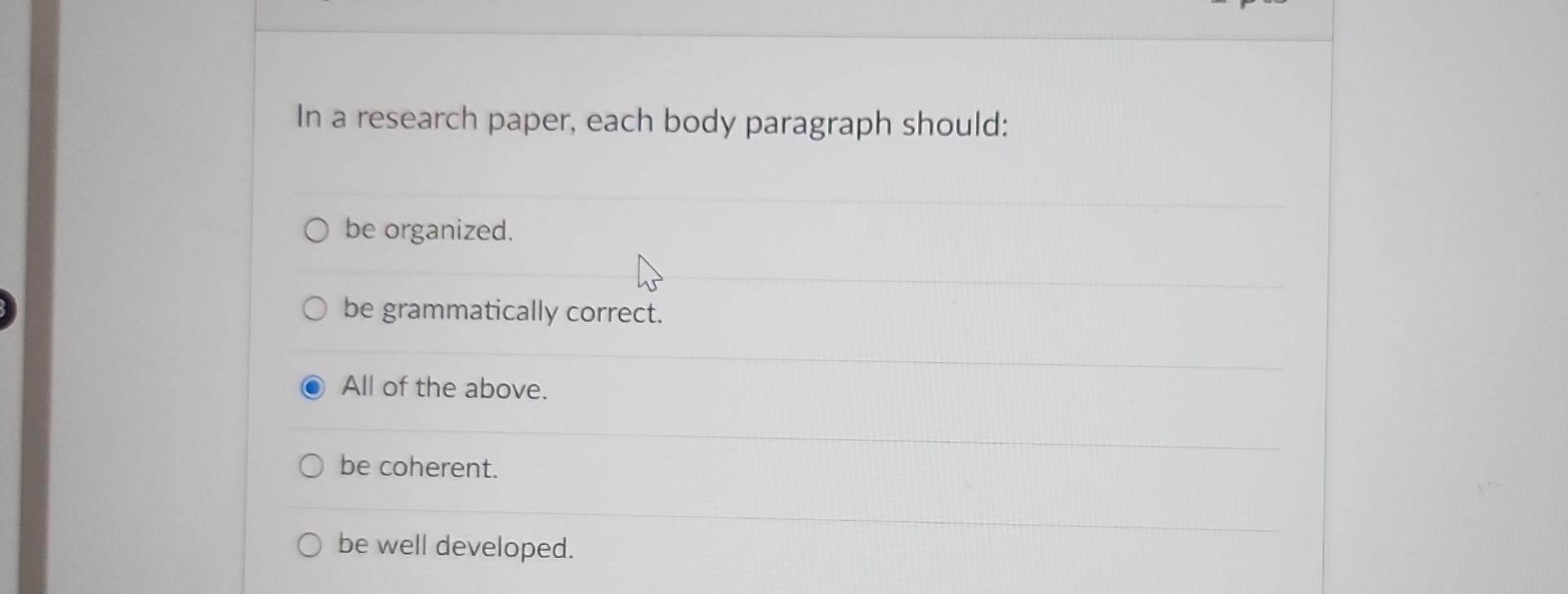 what is a body paragraph in a research paper