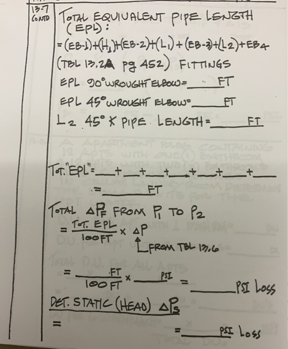 13-7 DETERMINE THE PRESSURE Loss DUE TO FRICTION & | Chegg.com