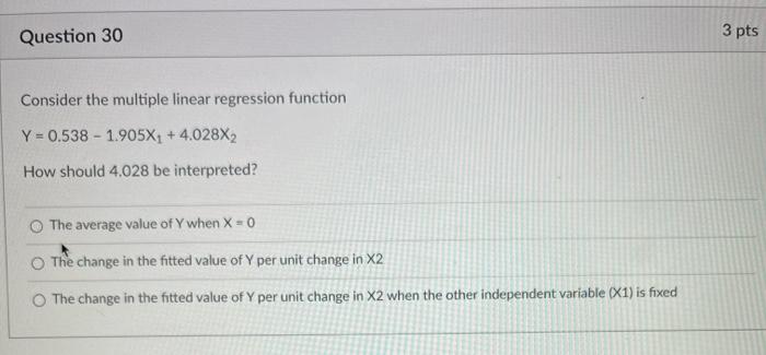 Solved Consider the multiple linear regression function | Chegg.com