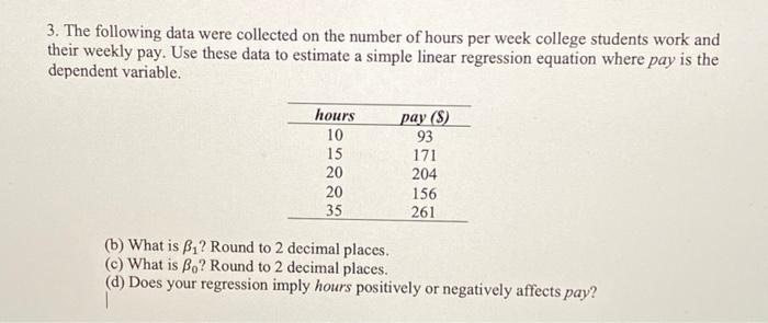 Solved 3. The following data were collected on the number of | Chegg.com