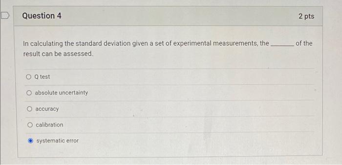 Solved Question 5 3 pts Consider the following data set when | Chegg.com