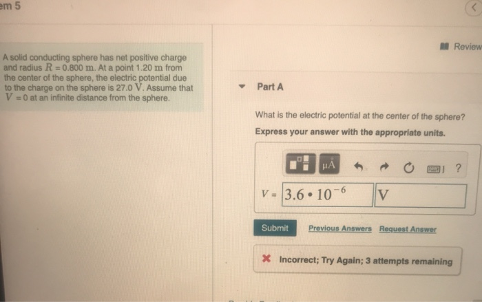 Solved Em 5 Review A Solid Conducting Sphere Has Net | Chegg.com