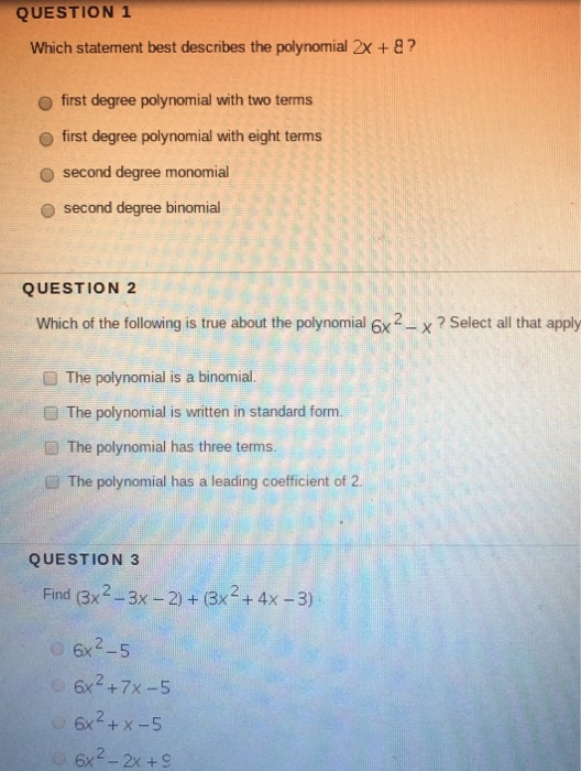 Solved QUESTION 1 Which statement best describes the | Chegg.com