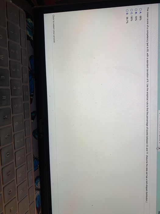Solved The The Mean Score Of A Competency Test Is 65 With A Chegg