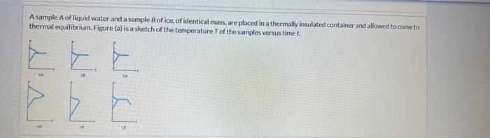 Solved A sample A of liquid water and a sample B of ice, of | Chegg.com