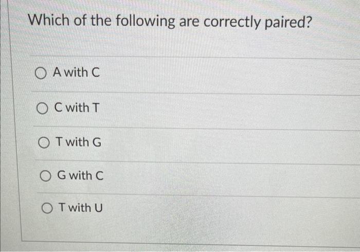 Solved Which of the following are correctly paired? A with C | Chegg.com