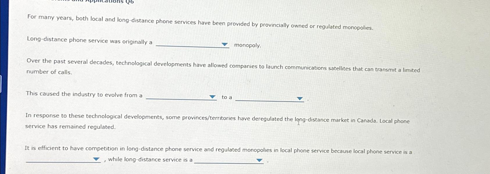 Solved For many years, both local and long-distance phone | Chegg.com