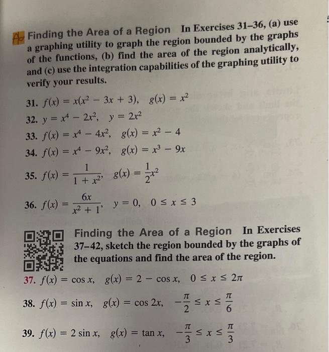 Solved Finding the Area of a Region In Exercises 31-36, (a) | Chegg.com