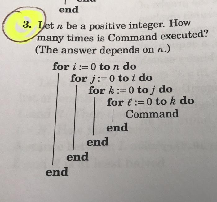 Solved end 3. Let n be a positive integer. How many times is | Chegg.com