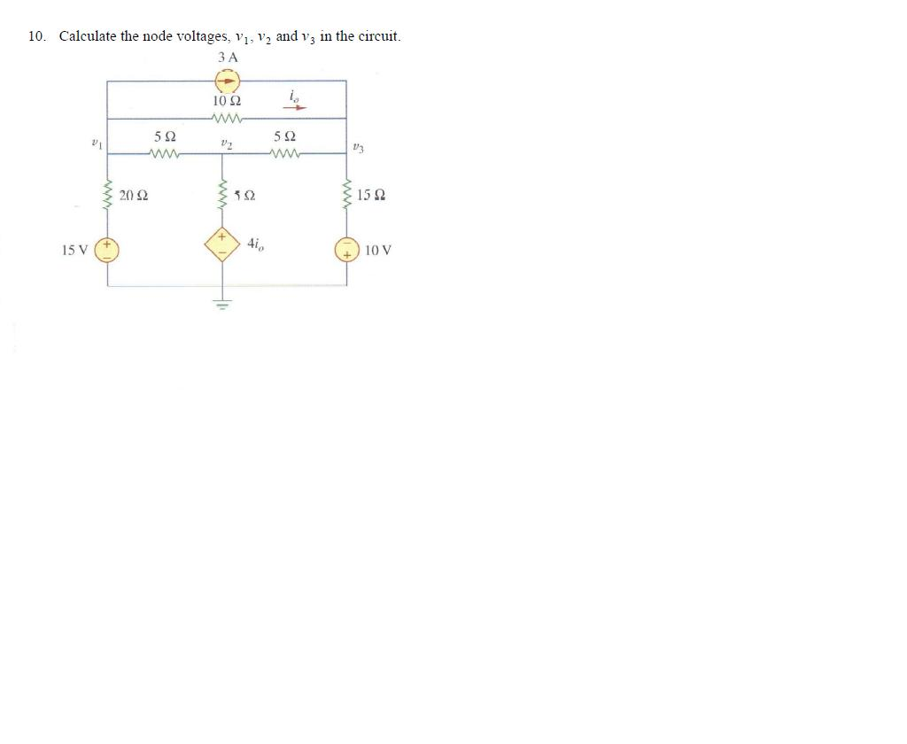 Solved Calculate the node voltages, V1, v2 and v3 in the | Chegg.com