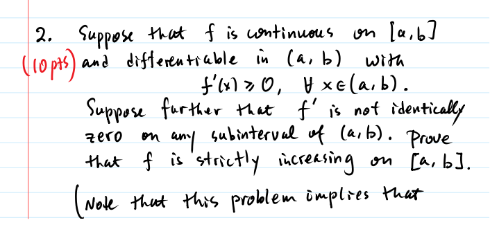 Solved 2. Suppose That F Is Continuous On [a,b] (10 Pts ) | Chegg.com