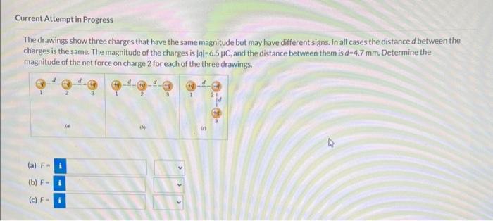 Solved : The drawings show three charges that have the sam