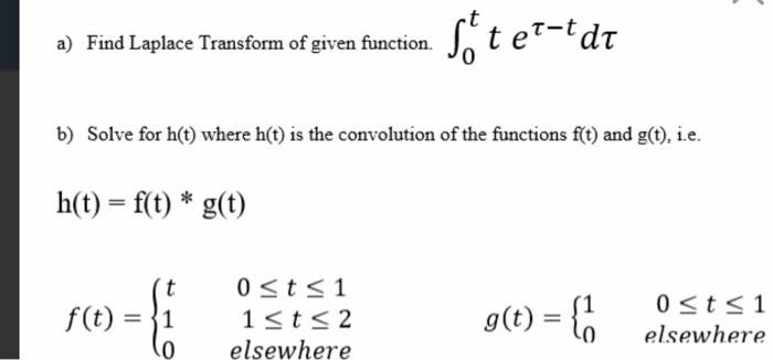 Solved 3 Find Laple Transform Of Given Function Sợ Tez Chegg Com