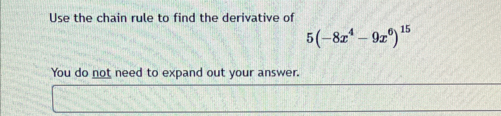 Solved Use the chain rule to find the derivative | Chegg.com