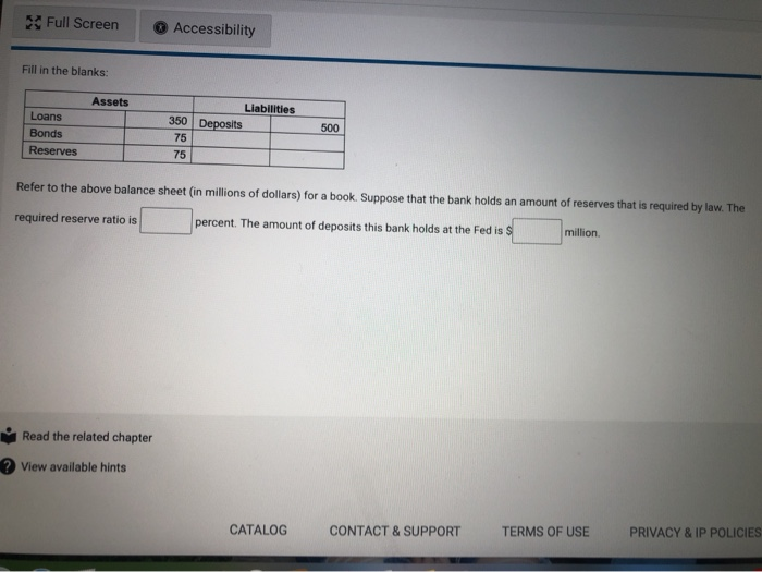 Solved Full Screen Accessibility Fill in the blanks: Assets | Chegg.com