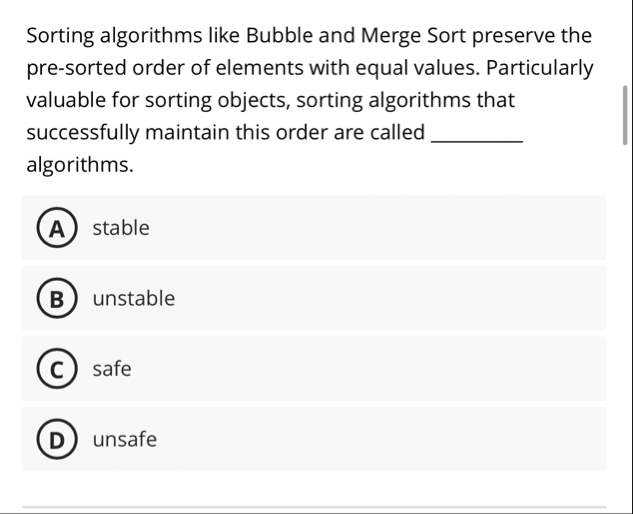 Solved Sorting algorithms like Bubble and Merge Sort | Chegg.com