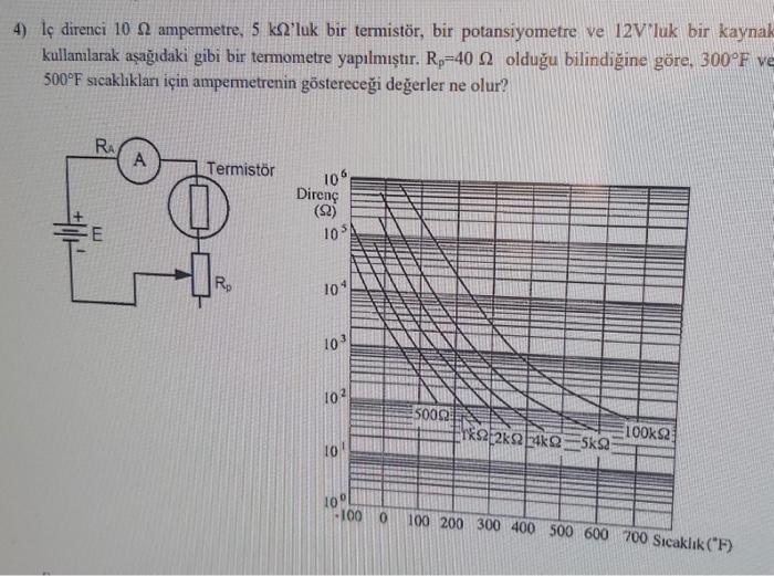 Solved Using a 10 ammeter internal resistance, a 5 ko