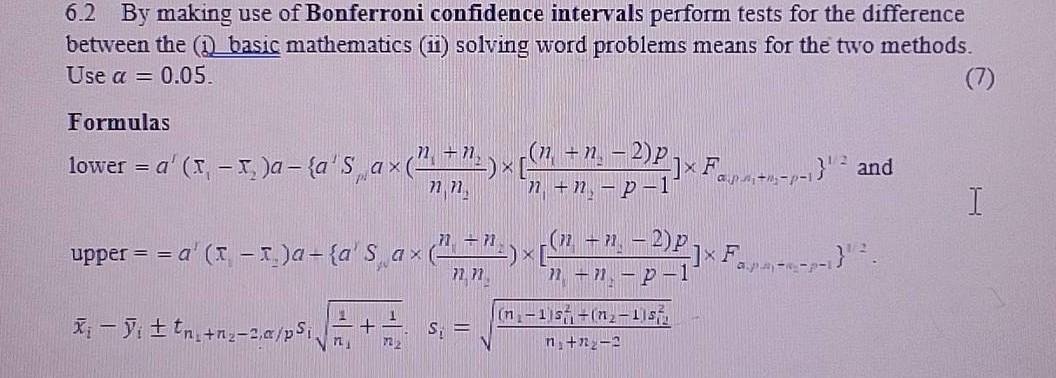 Solved Two teaching methods labelled 1 and 2 are to be | Chegg.com
