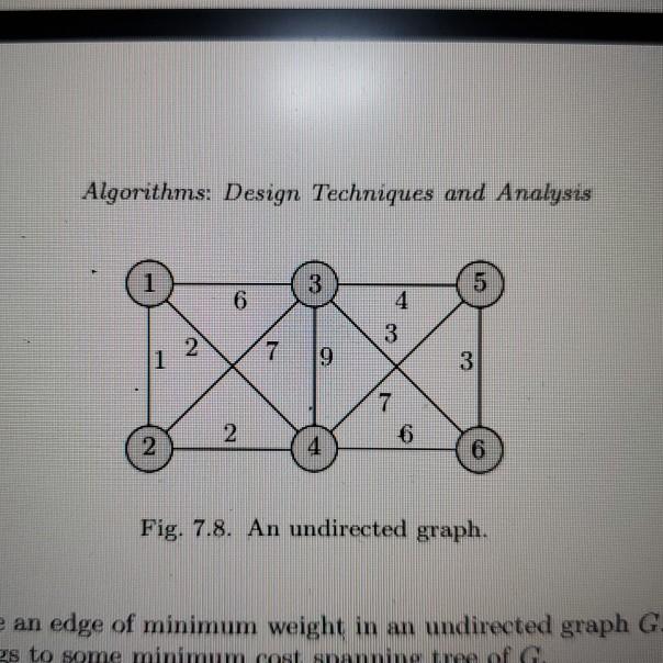 Solved 7.21. Show the result of applying Algorithm KRUSKAL | Chegg.com