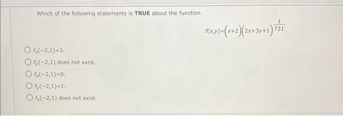 Solved Which of the following statements is TRUE about the | Chegg.com
