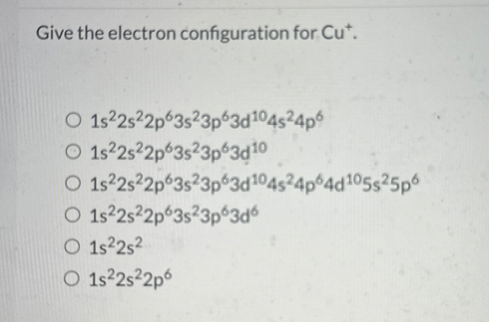 Solved Give the electron configuration for | Chegg.com