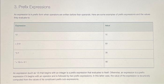 Solved An expression is in prefix form when operators are | Chegg.com