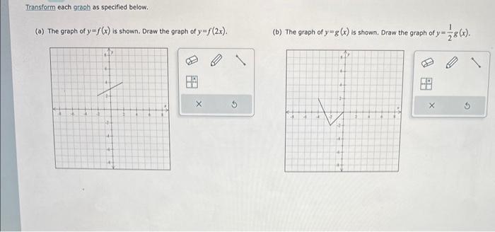 Solved Transform each graph as specified below. (a) The | Chegg.com