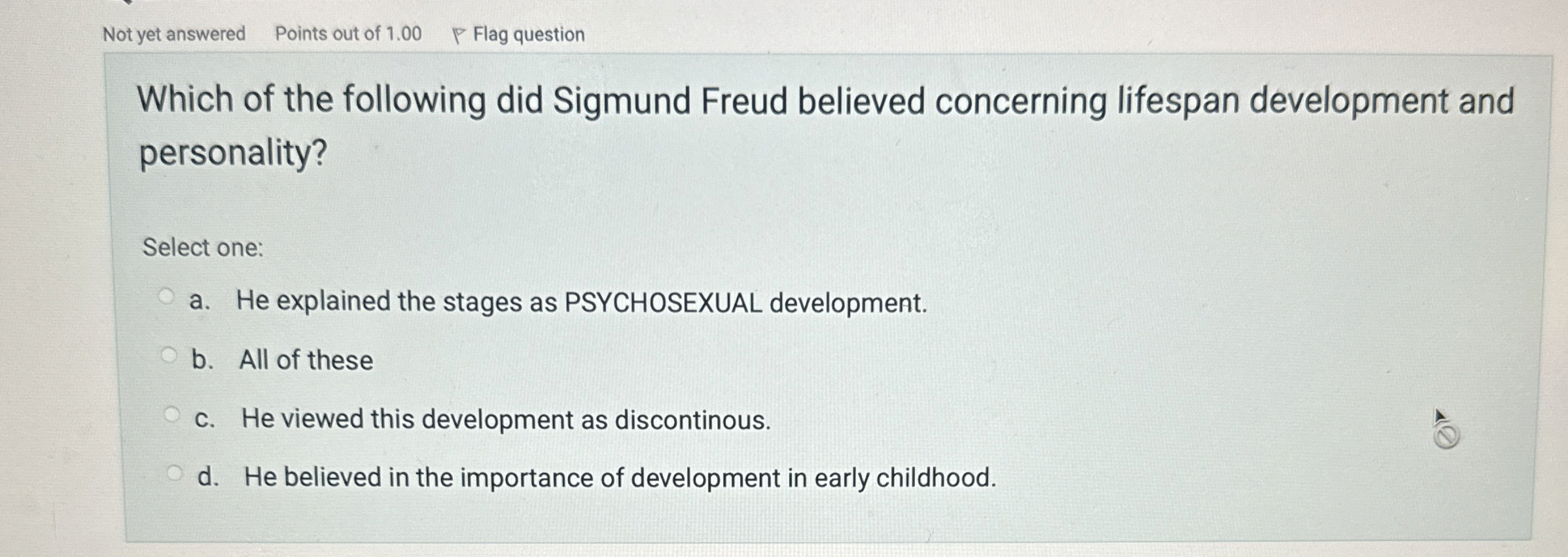 Solved Which of the following did Sigmund Freud believed